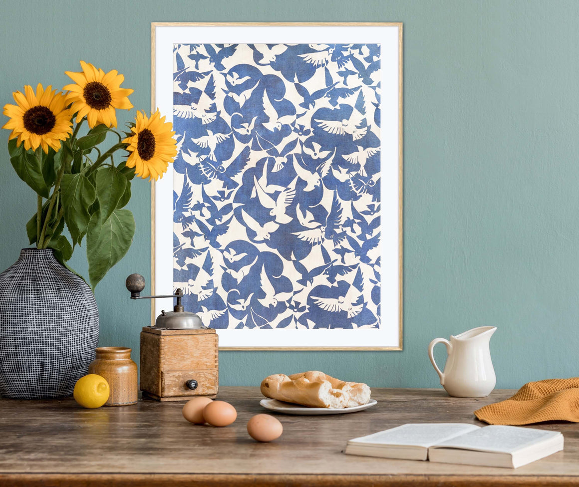Blue Bird Pattern Poster – Artworld