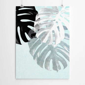 Artworld Wall Art Blue Monstera Leaf Wall Art 79