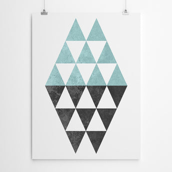 Blue Triangle Print