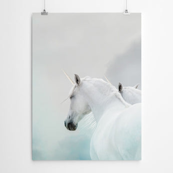 Artworld Wall Art Blue Unicorn Wall Art Print 84