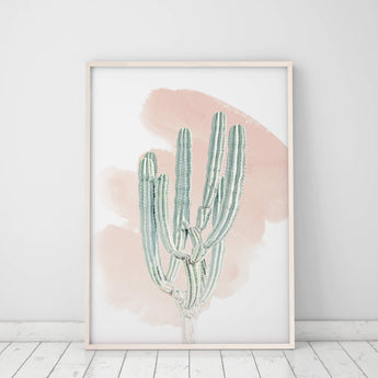 Blush Pink Cactus Wall Art