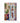 A figure standing in a shower surrounded by ornate patterned tiles, shelves with potted plants, patterned curtains, and