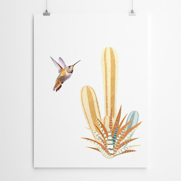 Cactus And Bird Wall Art