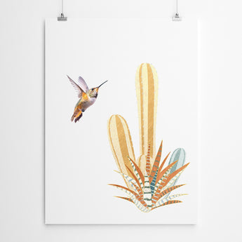 Cactus And Bird Wall Art