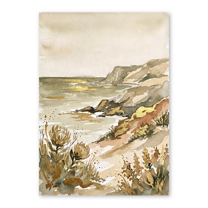 Coastal Cliffs With Wildflowers