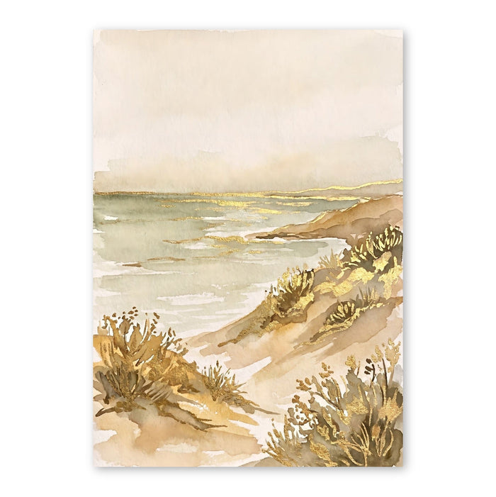 Coastal Dunes With Golden Light