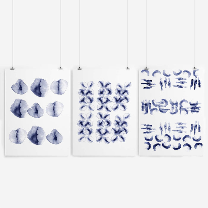 Contemporary Navy Watercolour Print