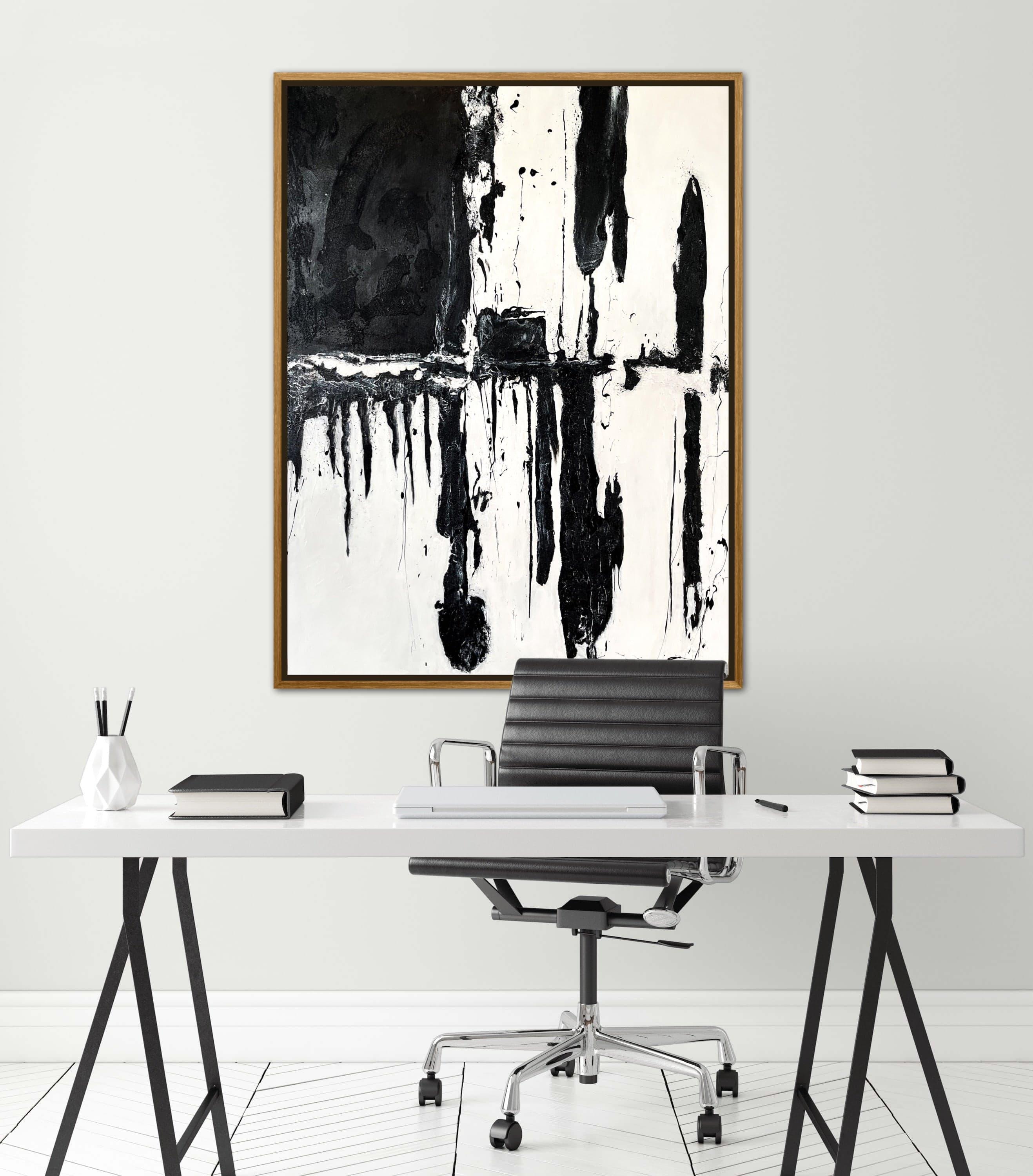 Artworld Wall Art Copy of Original Black and White Abstract Painting