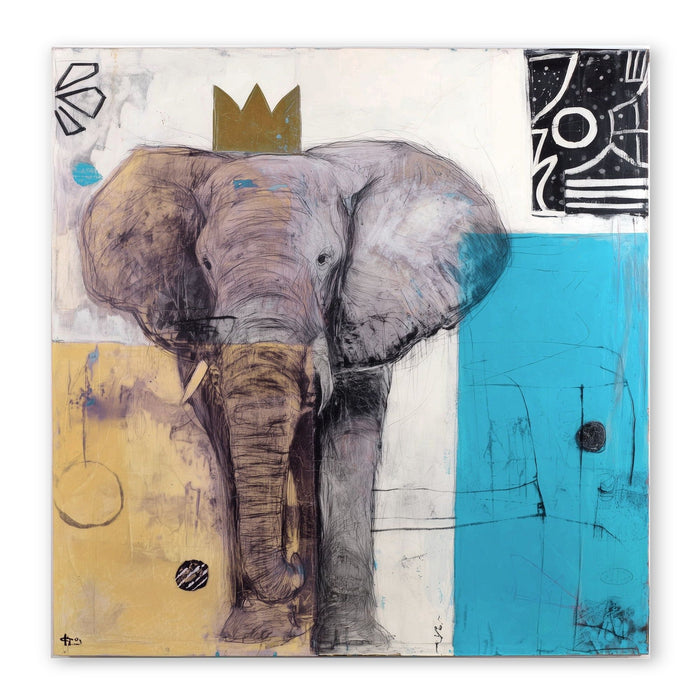 Crowned Elephant Royal Portrait
