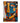 Abstract cubist artwork showing fragmented faces with geometric shapes in orange, blue, red and cream colors arranged