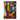 Abstract cubist artwork showing fragmented faces with geometric shapes in orange, blue, red and cream colors arranged