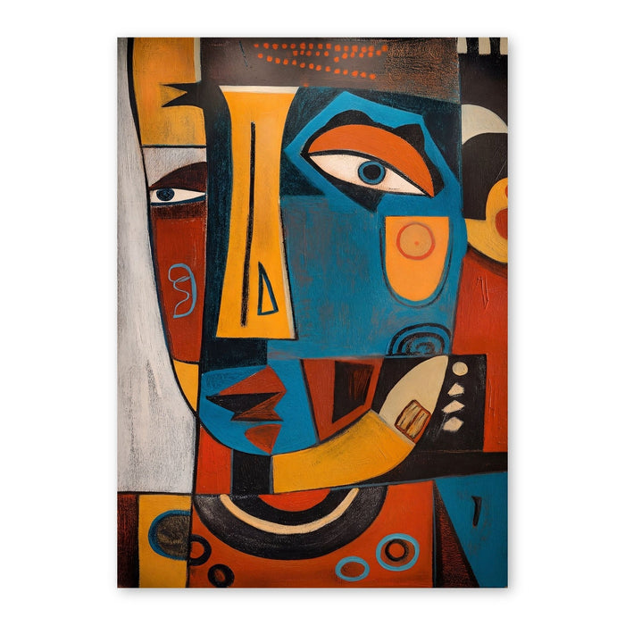 Cubist Faces In Warm Tones