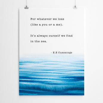 Artworld Wall Art E.E. Cummings Typography Wall Art Prints 309