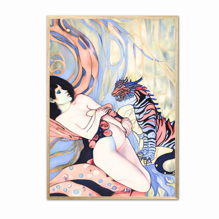 Eclectic Pastel Poster - Dragon Love