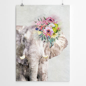 Artworld Wall Art Elephant Watercolour Painting 34