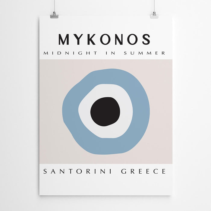 Evil Eye Mykonos Greek Contemporary Poster
