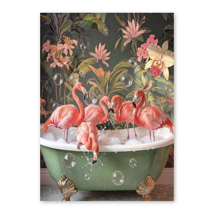 Flamingos In Botanical Reverie