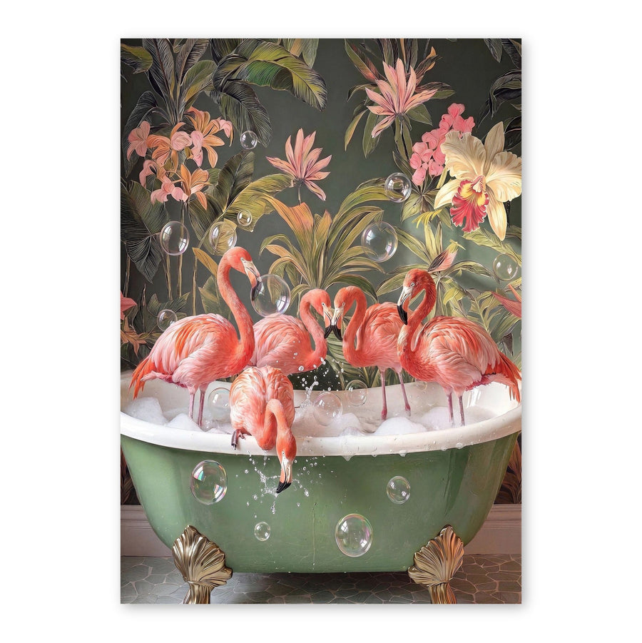 Flamingos In Botanical Reverie