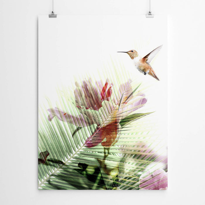 Floral Hummingbird Art Print