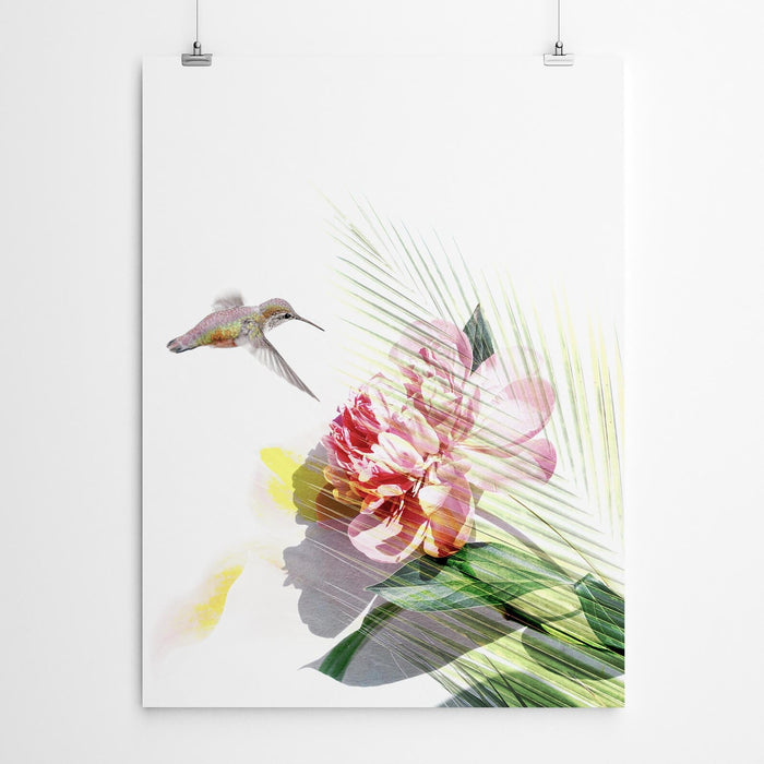 Floral Hummingbird Wall Art
