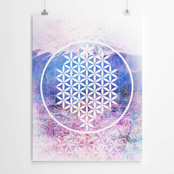 Artworld Wall Art Flower of Life Sacred Geometry Mandala Print 357