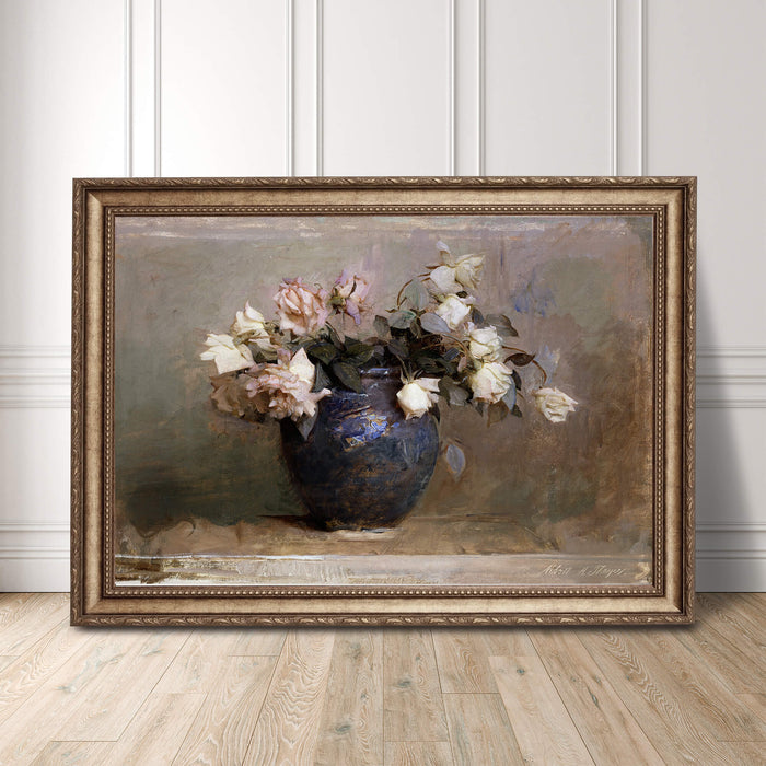 Flower vase oil painting print