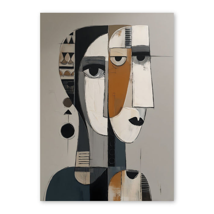 Fragmented Faces Cubist Portrait