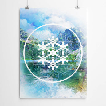 Artworld Wall Art Fruit of Life Sacred Geometry Mandala Print 398