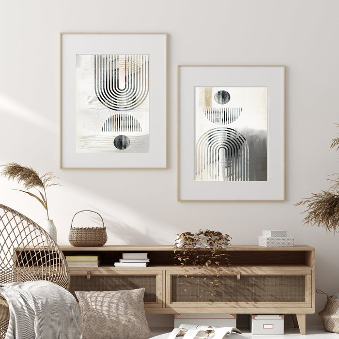Geometric Neutral Abstract Art Print