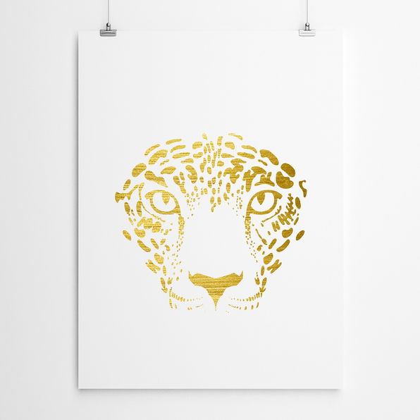 Artworld Wall Art Gold Leopard Print 435