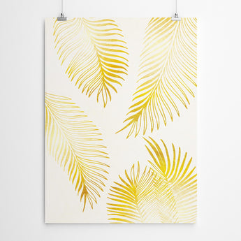 Artworld Wall Art Gold Palm Leaf Print 437