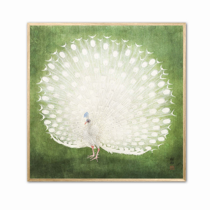 Green Peacock Oriental Painting