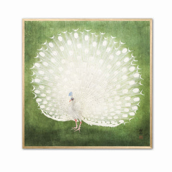 Artworld Wall Art Green Peacock Oriental Painting