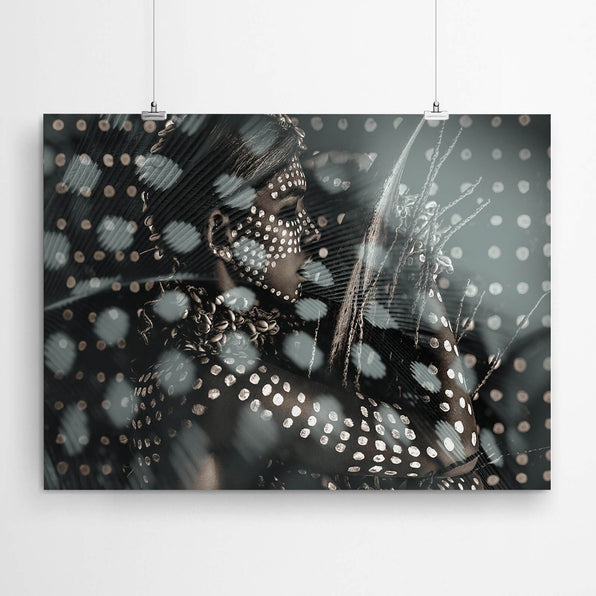 Artworld Wall Art Guinea Fowl Ethnic Woman Wall Art