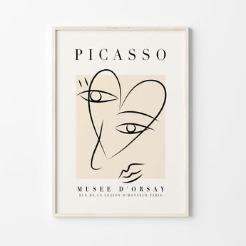 Artworld Wall Art Heart Face Picasso Art Print