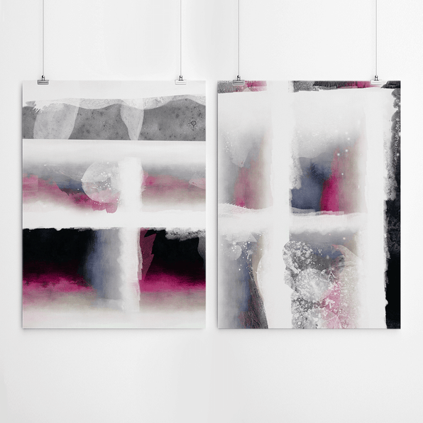 Hot Pink Abstract Canvas Art