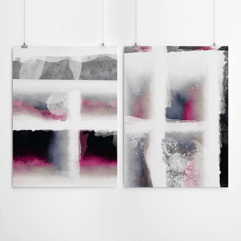 Hot Pink Abstract Canvas Art