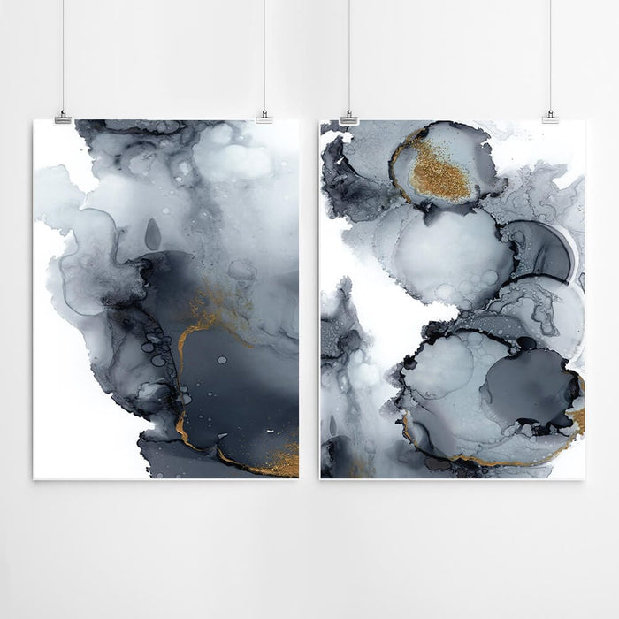 Ink Abstract Wall Art Set