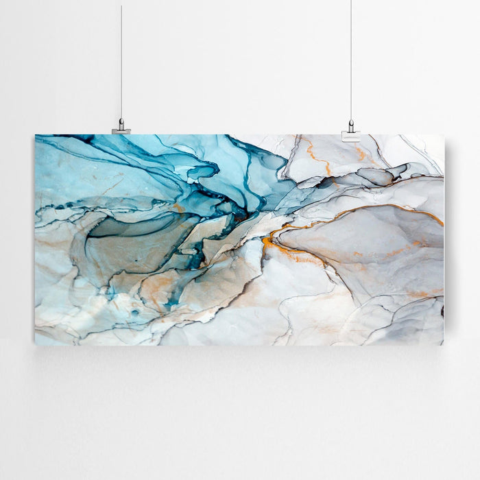 Ink gold abstract canvas print