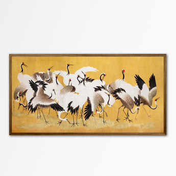 Artworld Wall Art Japanese flock of cranes painting by Ishida Yūtei Wall Art