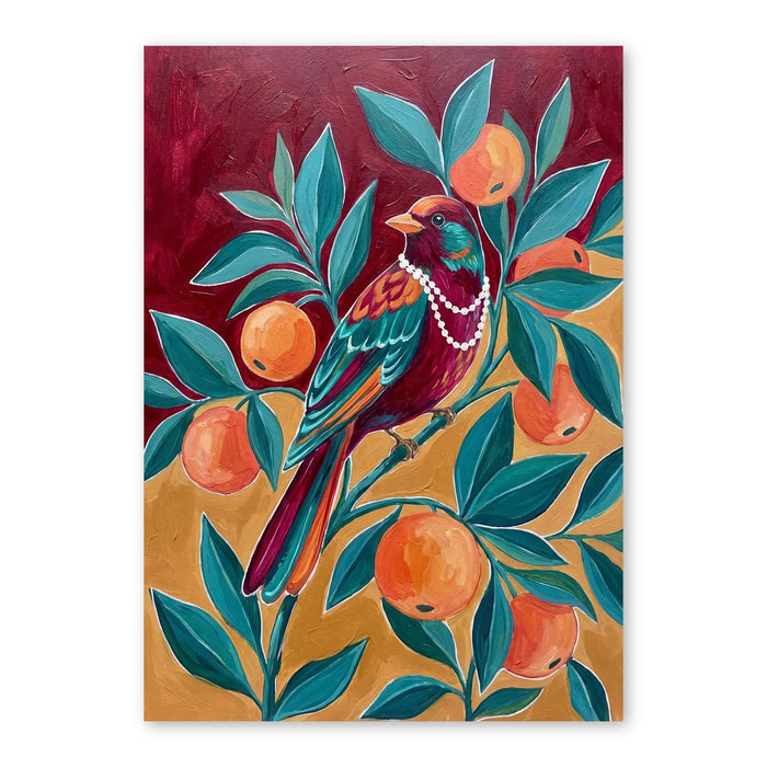 Jewelled Bird Among Citrus Blooms