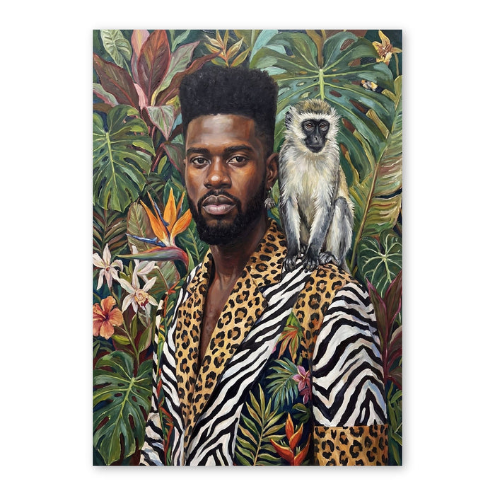 Jungle Portrait With White Monkey