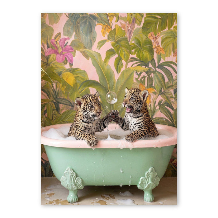 Leopard Cubs Bath Time Botanical