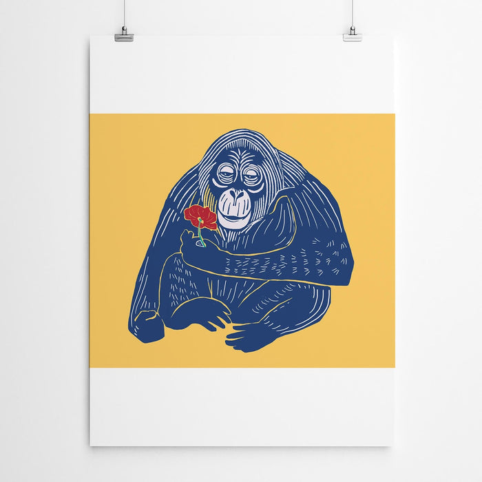 Linocut Ape Pop Art