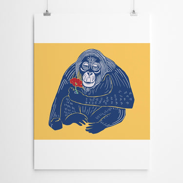 Artworld Wall Art Linocut Ape Pop Art 029