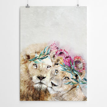 Artworld Wall Art Lion Watercolour Painting 504