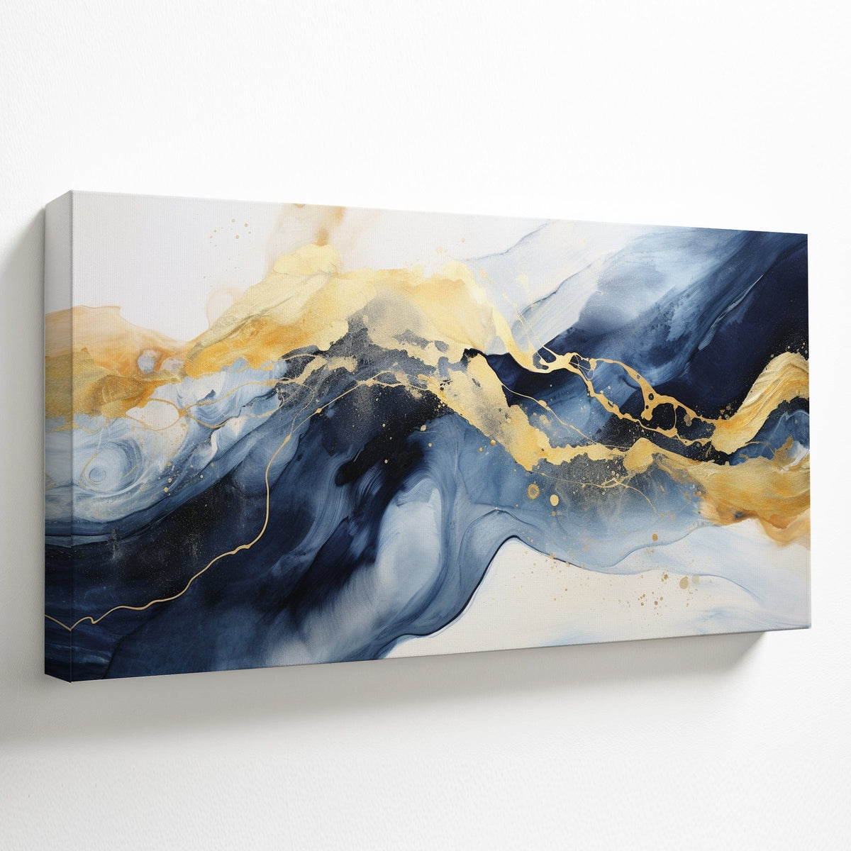 Mounted Canvas Framed Abstract Art Ocean Abstract Painting – Artworld