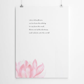 Artworld Wall Art Lotus Flower Typography Wall Art Prints 50