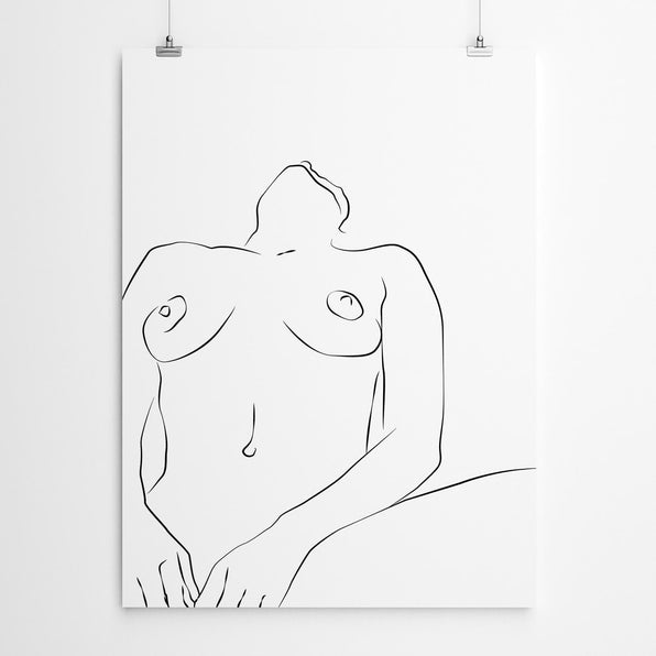 Artworld Wall Art Minimalist Nude Line Drawing Art 532