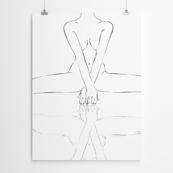 Artworld Wall Art Modern Figurative Woman Line Drawing Art Print 54